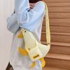 Korean Style Duck Shoulder Bag Canvas Cartoon Chest Bag Lovely Funny Duck Crossbody Bag  Travel