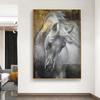 Modern Golden White Horse Canvas Paintings Animal Posters and Prints Wall Art Pictures for Living Room Home Decoration Cuadros