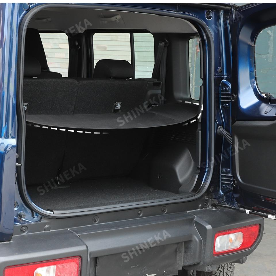 SHINEKA Rear Trunk Curtain Cover Storage Bag Net Organizer for Suzuki Jimny 4 Door 2019 Up Stowing Tidying Interior Accessories