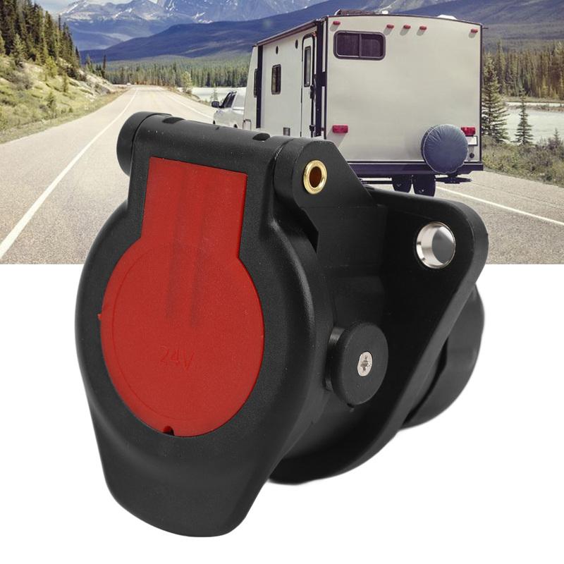 15pin Trailer Plug Socket 24V 15pin Trailer Connector Adapter Stable Performance for Boat RV Trailer Adapter Plug Socket