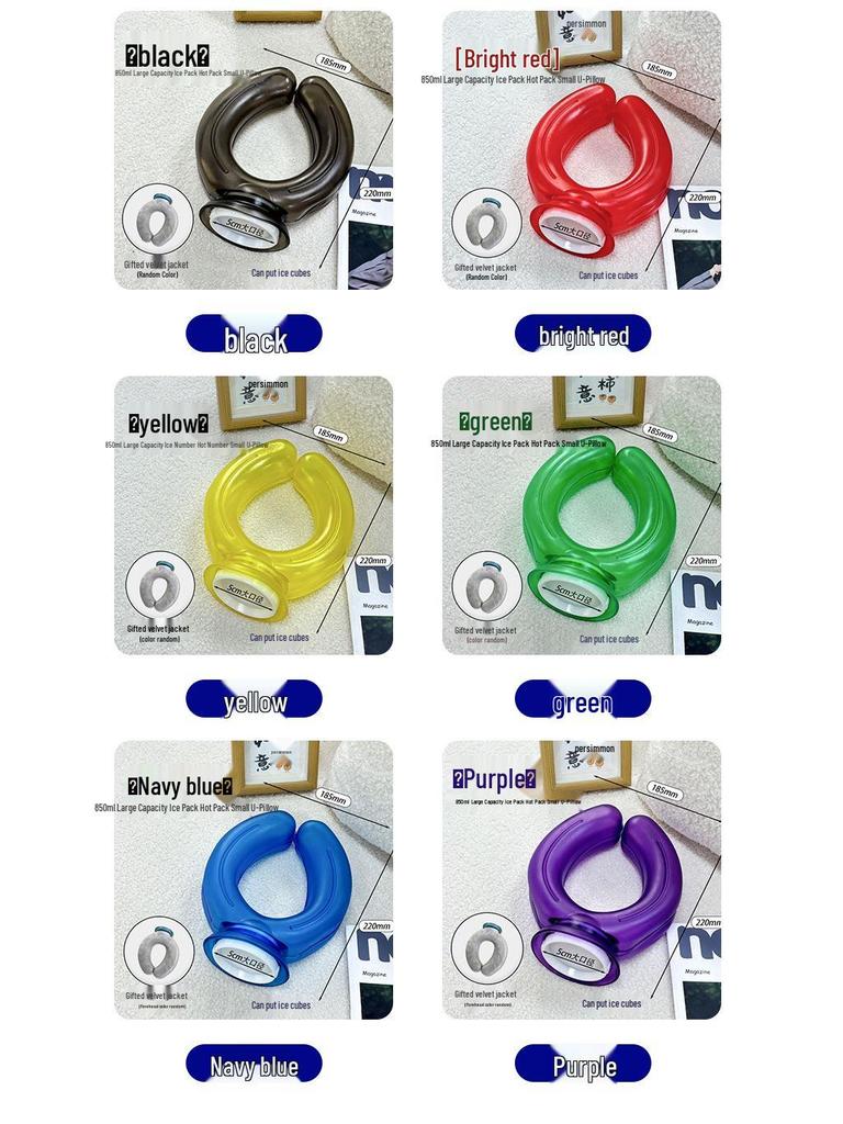 Подушка-подголовник U-образной формы двойного назначения: Бутылка для горячей/холодной воды и пакет со льдом для комфорта в любое время года