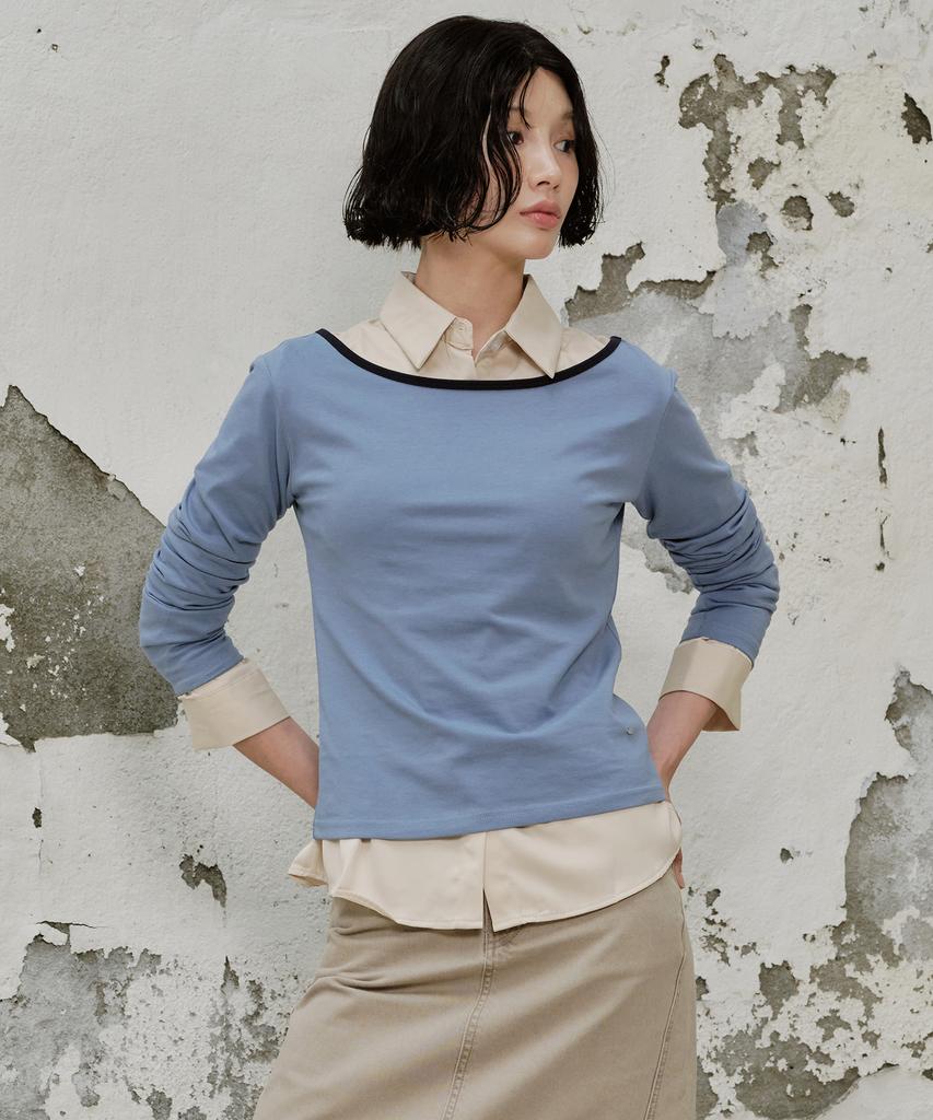 PLAC WOMEN Boat Neck Long Sleeve Jersey Top_2 Colors
