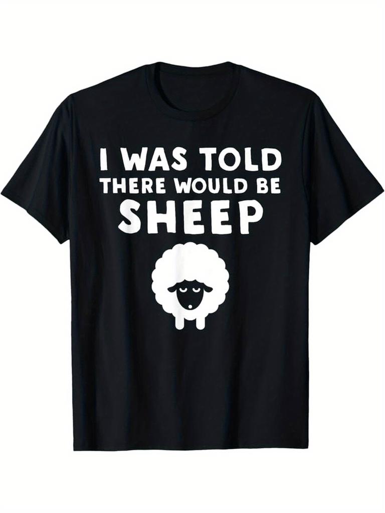 Vintage Graphic 100 Cotton TShirt I Was Told There Would Be Sheep With Cute Sheep Design Summer