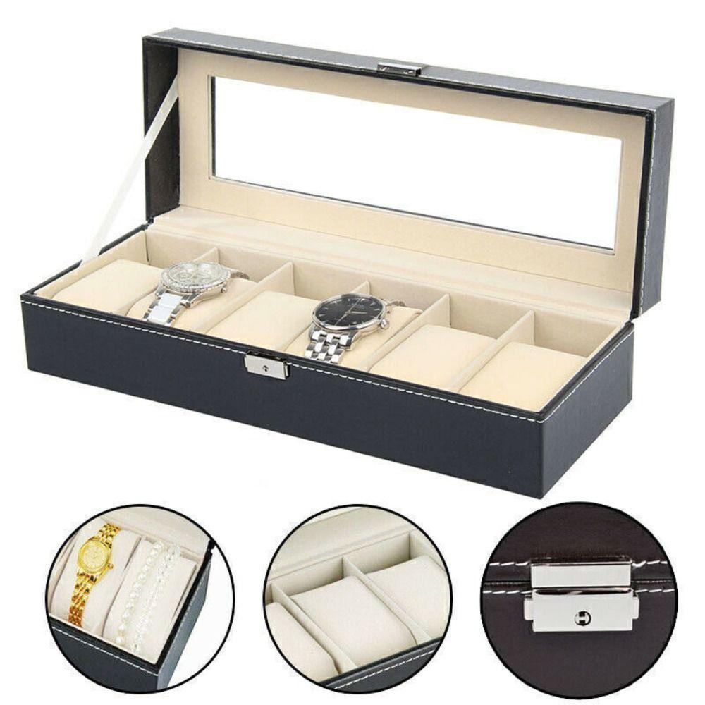 6 10 12 Grid Watch Display Box Black Watch Storage Box Luxury Watch Box