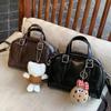 Сумка на плечо Ретро Сумка ручная PU Кожа Boston Bag Элегантная PU Сумка-боулинг Девочки/Женская