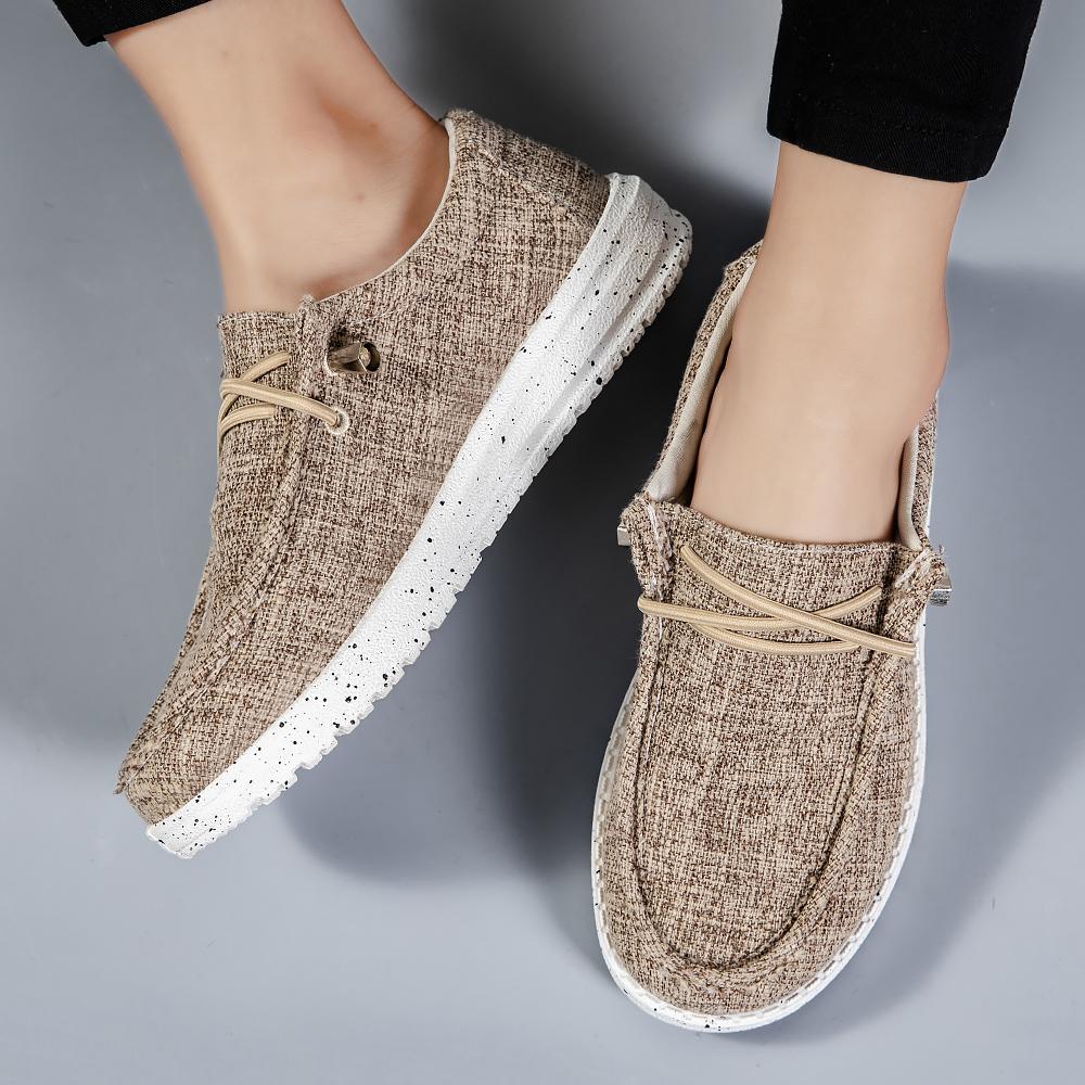 Дышащие парусиновые кроссовки без шнуровки для мужчин — нескользящая обувь для весны и лета