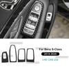 For Mercedes Benz S-Class W222 2014 2015 2016 2017 2018 2019 2020 Real Soft Carbon Fiber Stickers Car Window Control Panel Trim.
