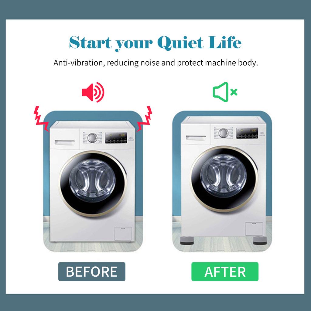 4PCS Washing Machine Base Foot Pads Anti Slip Anti Vibration Pads for Home Appliances Washing