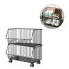 3 Tier Fruit Basket for Kitchen Storage Cart Stackable Metal Wire Storage Basket Snacks Organizer