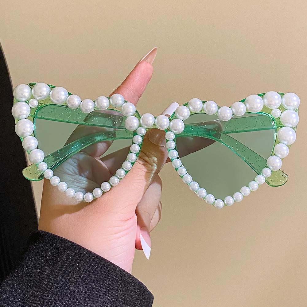 Преувеличенные party-очки в форме сердца с жемчугом - Модный handmade для женщин