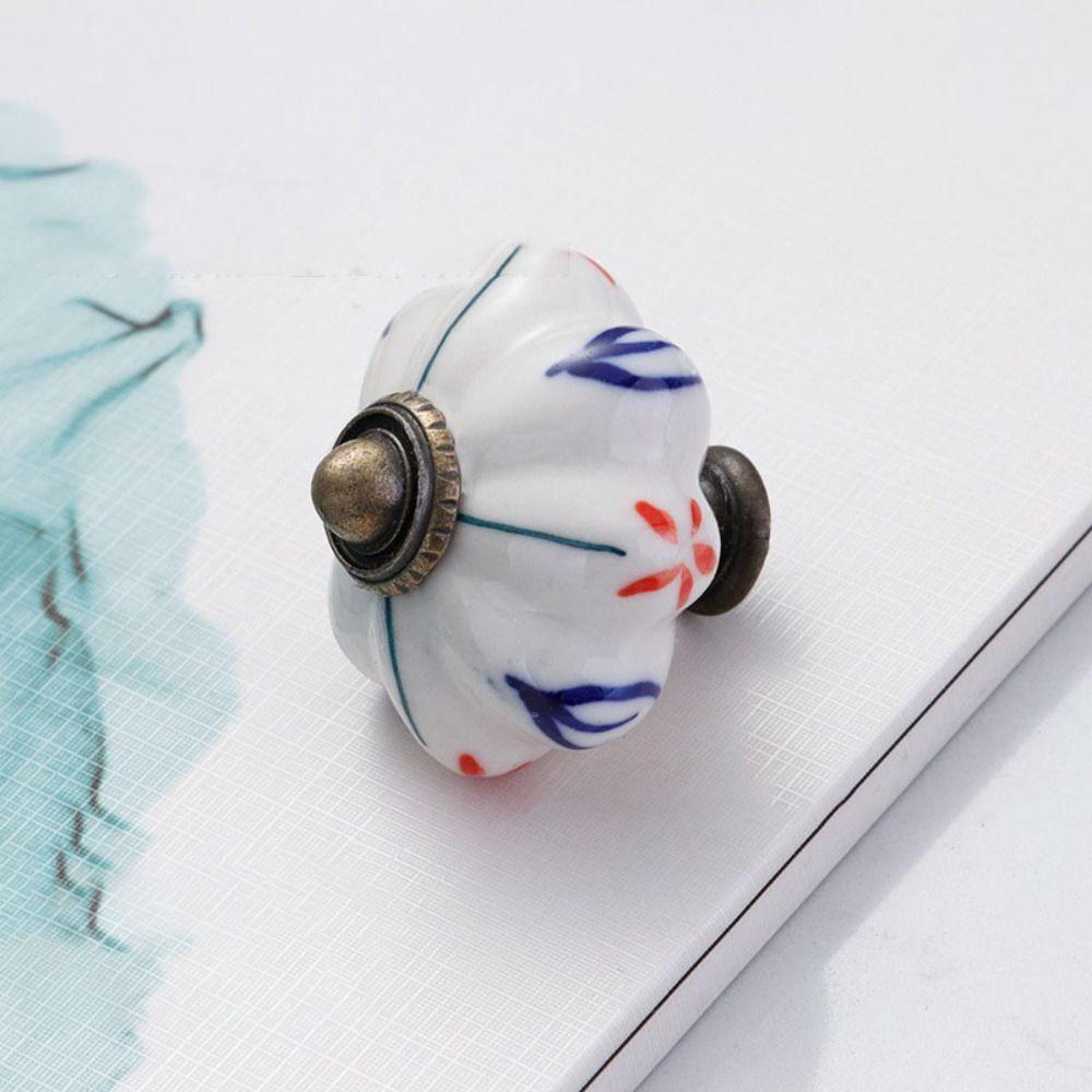 Керамика и сплавы Винтажная дверная ручка Разноцветная мебельная ручка-тыква для гардероба