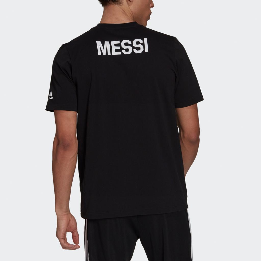 adidas Messi Icon Emb Soccer/Football Sports Short Sleeve Black Men's HA5455