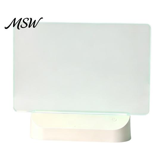 Lighted Dry Erase Board for Desk LED Drawing Kids, Rechargeable DIY Light Up Tablet with 7 Color Desktop Message Office Pens, Neon Glow Note