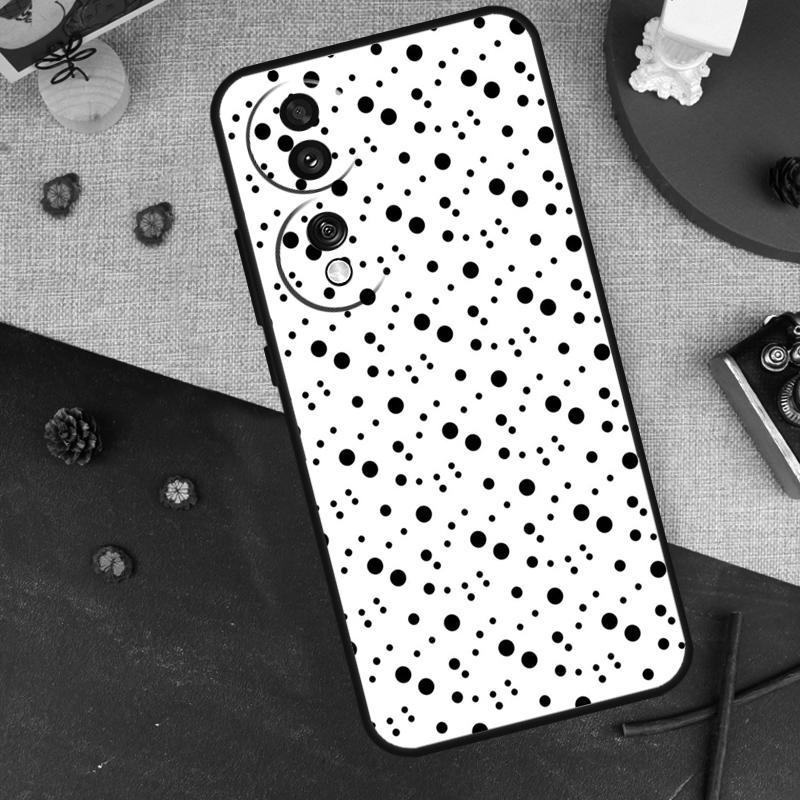 Черно-белый чехол в горошек для Honor Magic 7 Pro 6 5 Чехол для Honor 200 400 Lite 90 70 50 X9 X8a X8b X9a X9b X9c