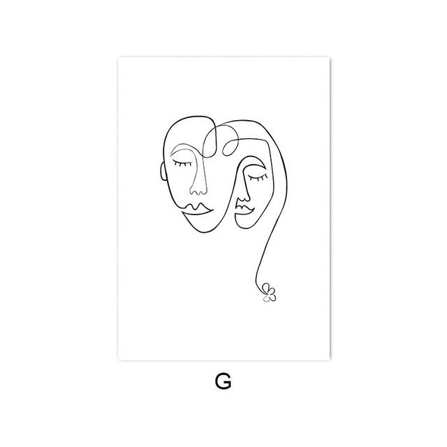 Скандинавский рисунок линий, холст, настенная художественная печать, картина, абстрактный цветок, домашний декор, женский постер, минималистичный декоративный рисунок, современный