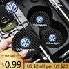 Для VOLKSWAGEN VW 2 шт. Кожаная подставка под стакан Антишумная подкладка под стакан с водой Для Volkswagen Beetle T-ROC Tiguan Passat Golf Polo Toua