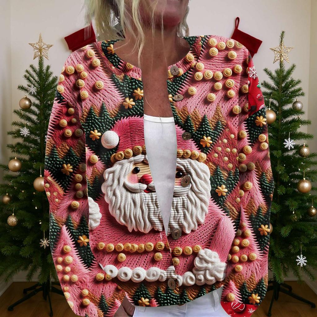 Women'S Christmas Sweater Cute Fun Christmas Sweater Fall And Winter Long Sleeve Knitted Sweater