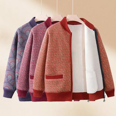 Весенне-осеннее теплое пальто для пожилых людей, весеннее платье бабушки и бархатный свитер с подкладкой, зимнее пальто маленькой мамы