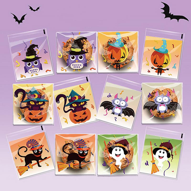 100 шт. Тыква Хэллоуин Конфетный пакет Счастливый Хэллоуин Украшения для вечеринки Детский подарок Конфета или жизнь Конфета Печенье Паук Привидение Пакет