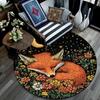 Fox Dreams Round Area Rug,Carpet Rug for Living Room Bedroom Sofa Playroom Decor,Non-slip Floor Mat