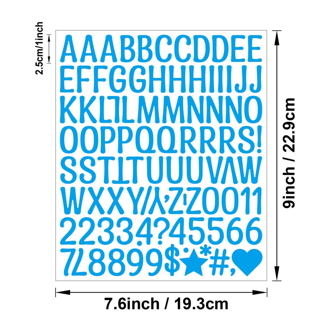 1 Inch Letter Sticker Art Body Vinyl Sticker DIY Handmade Kitchen Label Letter Sticker