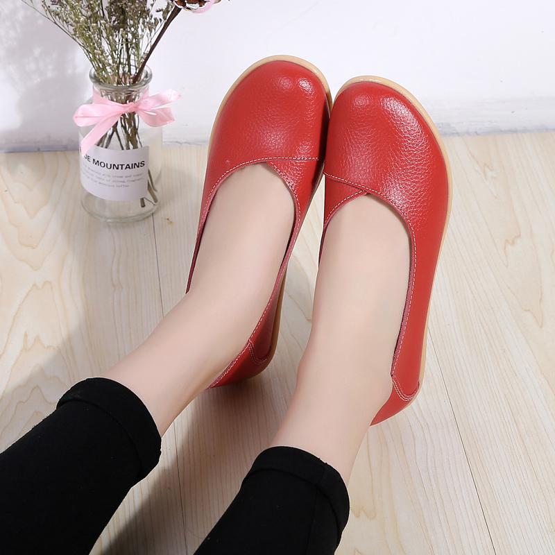 Women Leather Driving Moccasins Comfort Flats Casual Slip On Blue Nurse Plus Size Summer Ballet Shoes for Girl