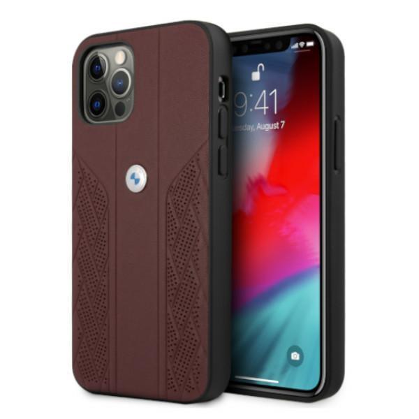Etui do iPhone 12 BMW Hardcase Leather Curve Czerwone