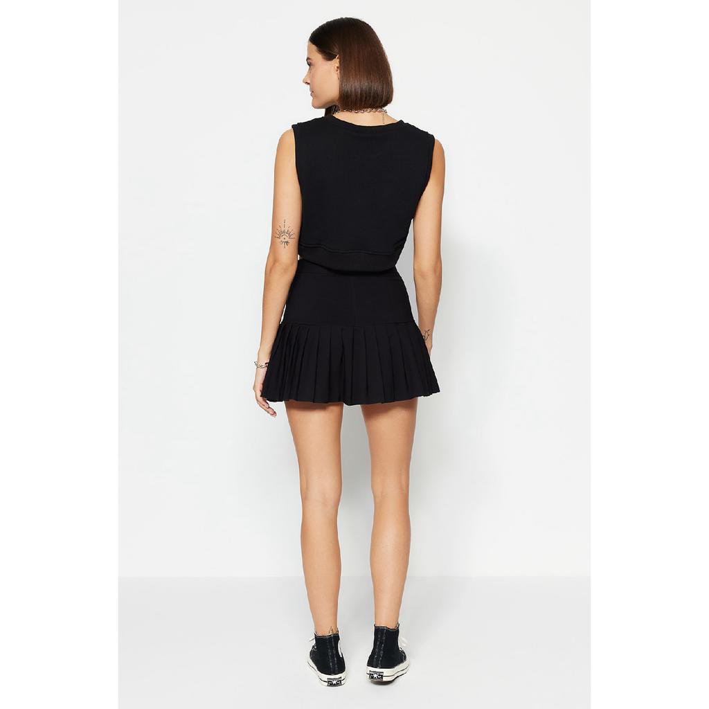 Плиссированная мини-юбка цвета хаки Twoaw23et00059