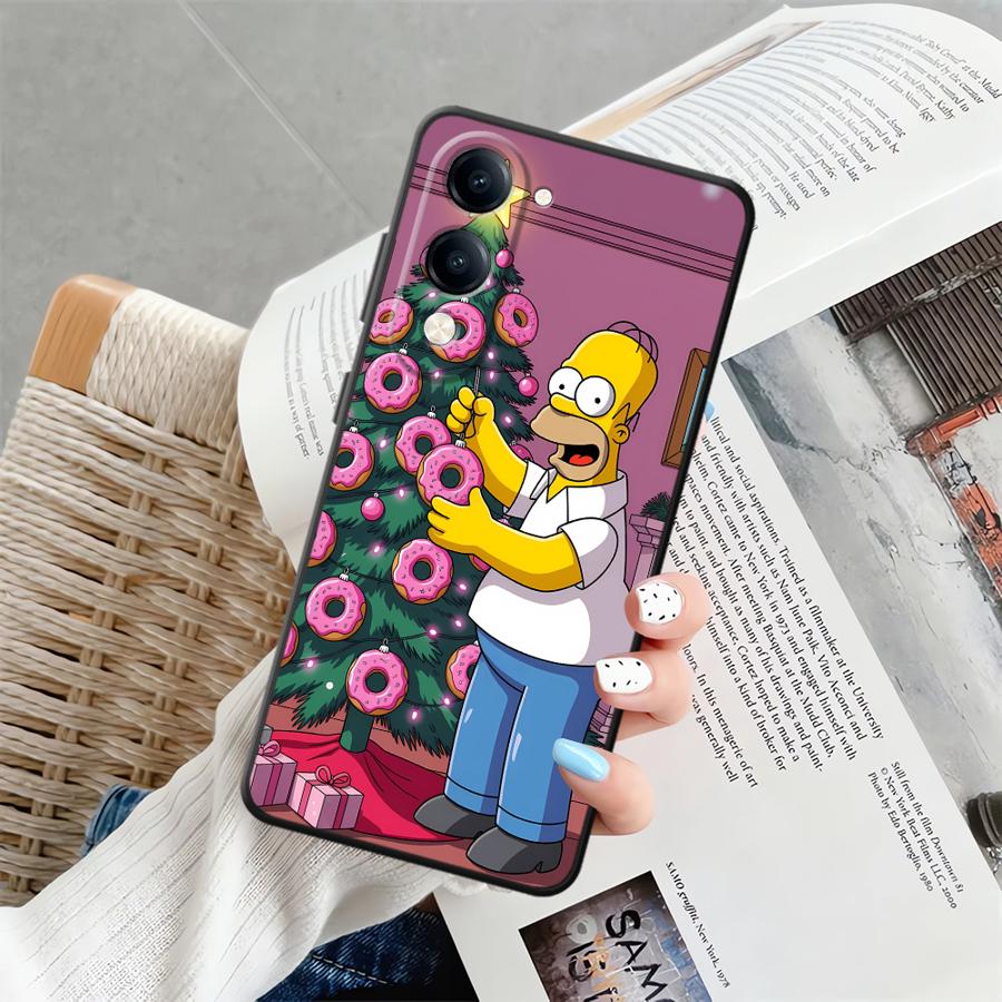 Чехол для телефона для Vivo Y19 Y02 Y11 Y27 Y30 Y20 Y21 Y12 Y15S Y31 Y36 Y33S Y35 Y16 Y17 Y22 S-simpsons Пончик