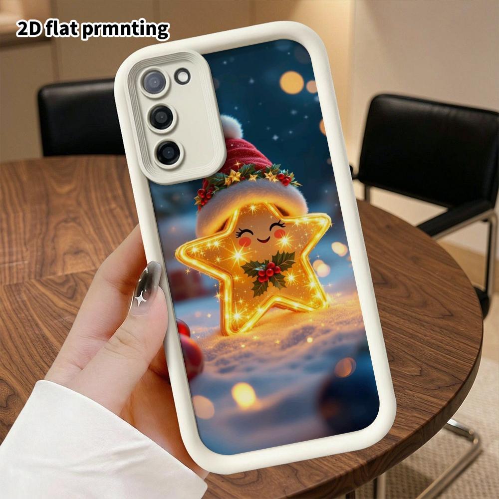 Phone case: 2D flat Samsung Galaxy A34 A35 M05 M06 S20 S22 S21 FE Plus 5G protective case, Christmas stars, perfect holiday gift for Christmas and Hal