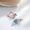 Square Blue Zircon Drop Shape Hollow Earrings Women Fashion Geometric Jewelry Party Accessories