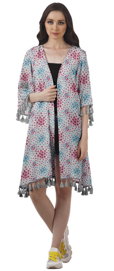 Moomaya Пляжная накидка из жоржета с открытыми плечами и принтом 3-4