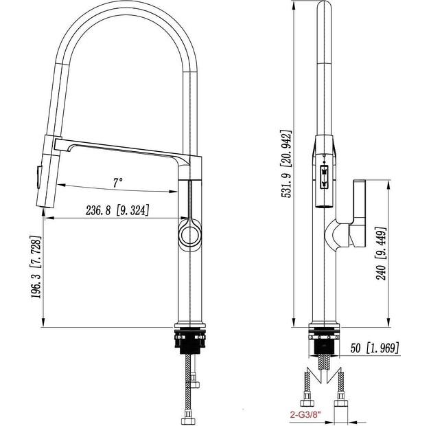 Смеситель BERG BALACK MAGNETIC EWP черный mat 130380PH