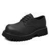 Leather Shoes Men's 2025 American High Street Black Big Head Derby Shoes Men's Retro Trend Platform Leather Shoes 2025