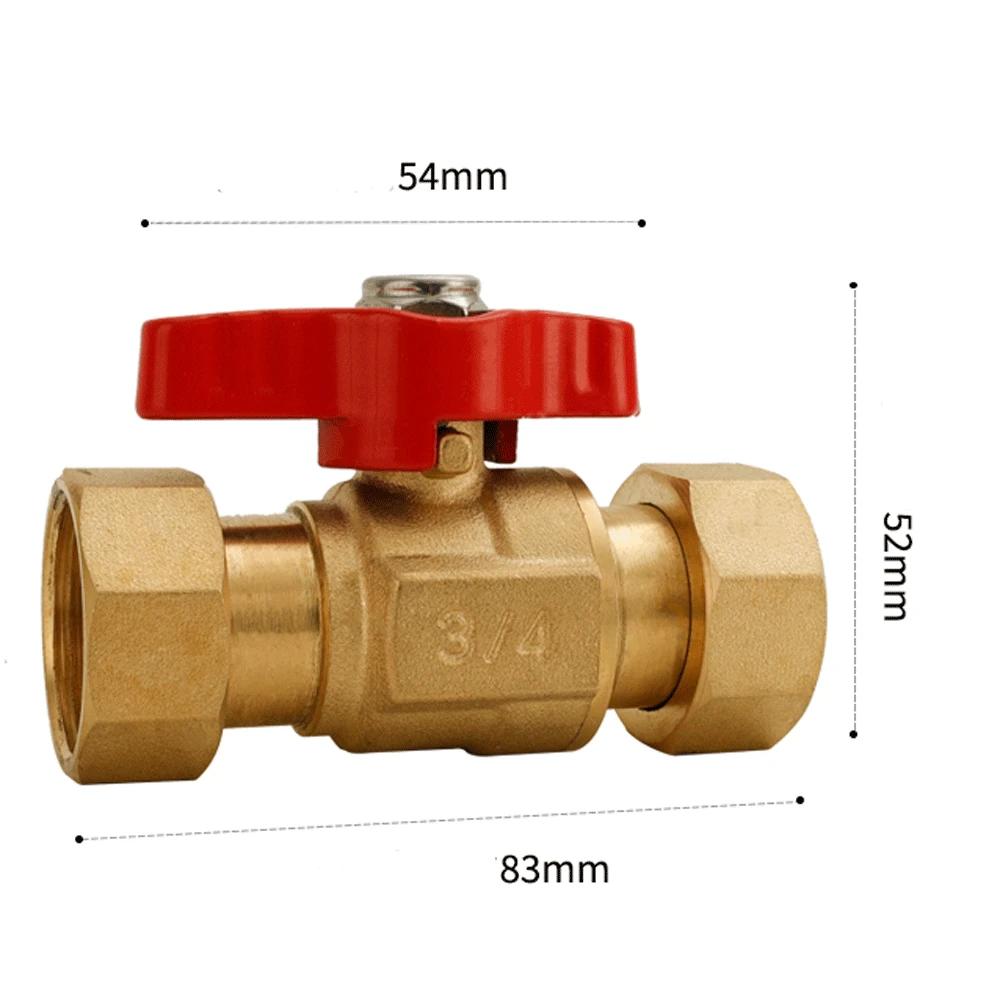 Union Ball Valve 1/2" -3/4" Brass Double Female and Male Thread Valve Water Pipe Switch Gas Straight To Tap Water