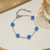 9Mm titanium steel non-fading double-sided five-leaf flower four-leaf clover 18k gold bracelet women's trend bracelet hand jewelry