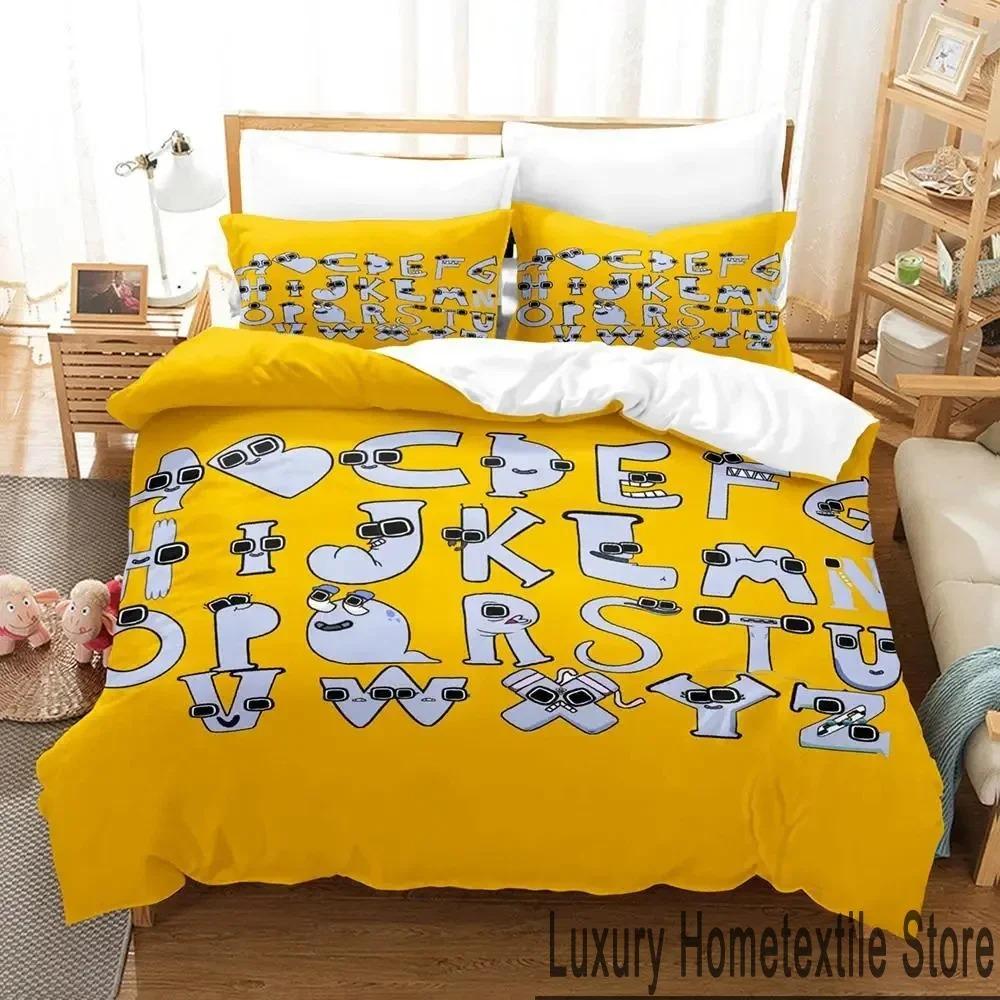 3D-принт с изображением мультяшного алфавита Lore AZ Комплект постельного белья Пододеяльник Постельный комплект Одеяло Наволочка Одеяло размера king-size Для мальчиков Взрослых