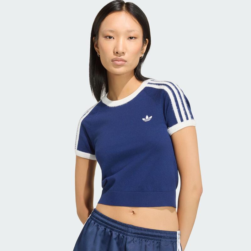 Adidas Women's Slim Fit Three-Stripe Short Sleeve T-Shirt