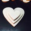 100Pcs Wooden Love Heart Shape Embellishment Plaques Wedding Craft 20/30/40mm