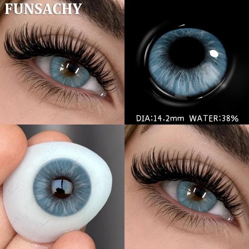 FUNSACHY 1 пара цветных зрачков для глаз Контакты для больших глаз Годовые Натуральный коричневый Косметические Зеленые линзы для цвета глаз Серые линзы для красоты