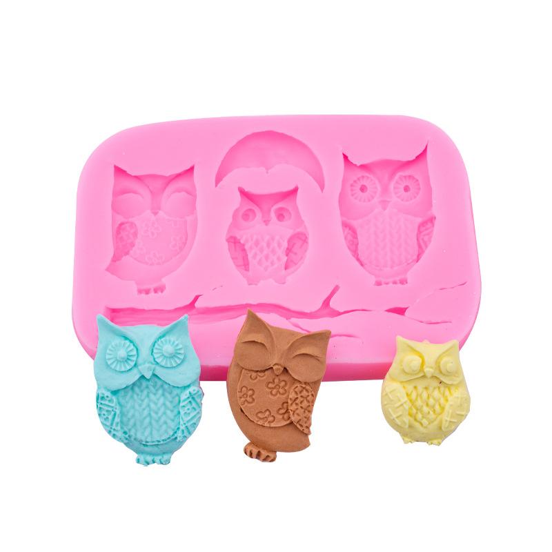 Owl Moon Tree Branch Silicone Mold Animals Fondant Cake Decorating Tools Cupcake Moulds