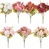 DIY Silk Peony Hydrangea Bouquet 7 Heads Artificial Wedding Bride Flowers  Wedding Party