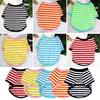 Dogs Striped T-Shirt Pet Round Neck Tee Shirt Short Sleeve Casual Pullover Puppy Apparel for Small Medium Dogs