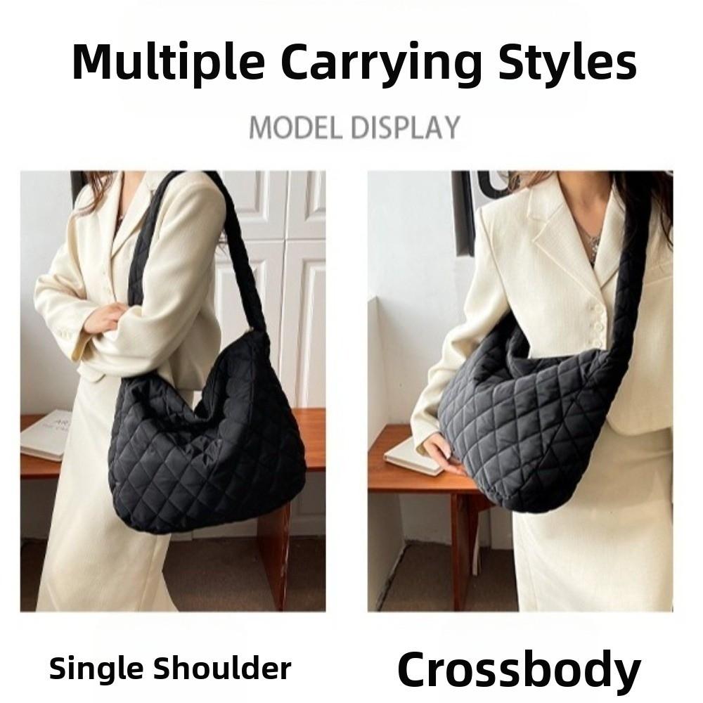 Pleated Bubble Shoulder Bag Solid Color Puffer Padded Crossbody Bag Cloud Pattern Tote Bag Lady