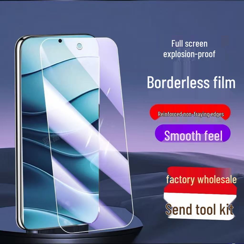 Защитное стекло для экрана Redmi Note 14/15 Pro, закаленное, противоударное, с защитой от синего света, на весь экран