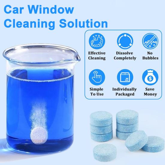 Solid Windshield Washer Tablets Professional Grade Windshield Cleaner Concentrated Cleaning