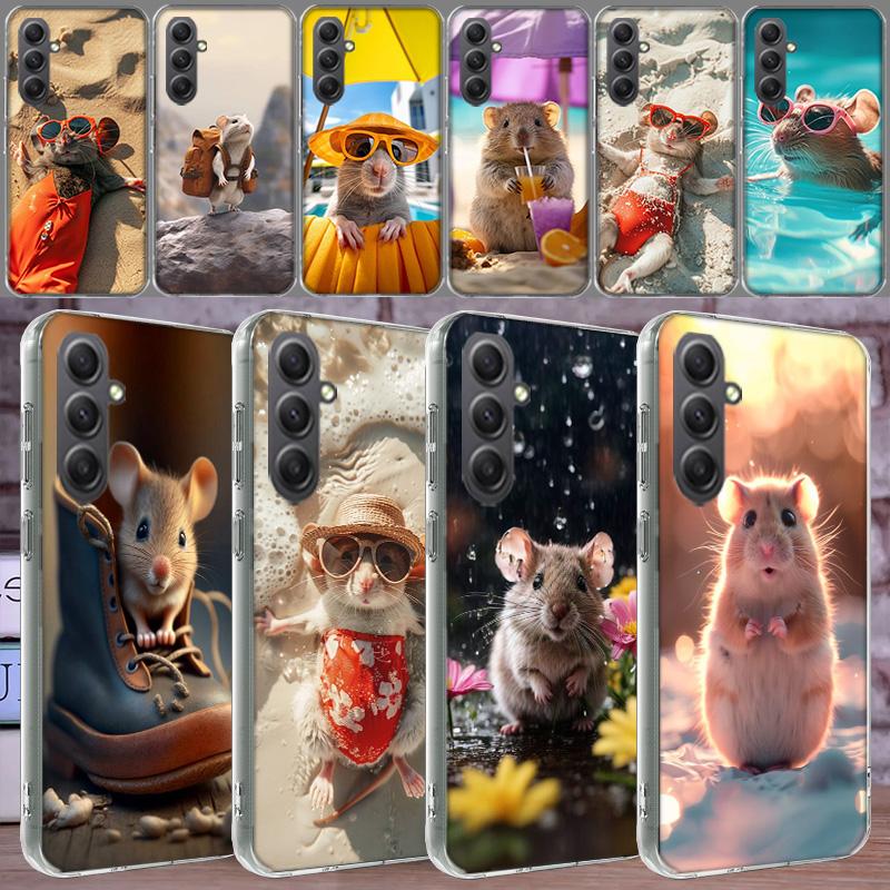 Cute Hamster Phone Case for Samsung A16 A26 A36 A56 A17 A37 A57 A07 A06 A02S A03 A04S A05S Galaxy Note 20 10 A50S A71 A51 A31 A3