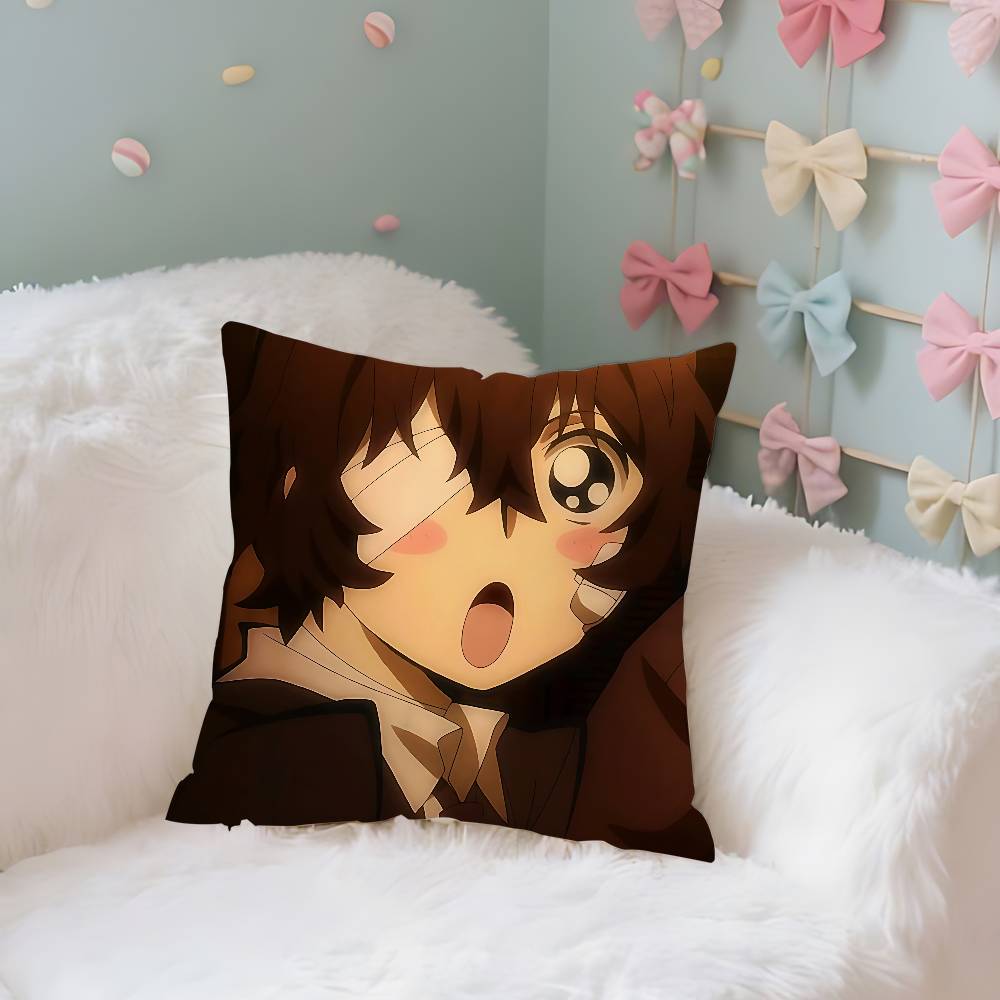 Anime BBungo StrayDogsS Cute Case Plush Fabric Soft Pillowcase Double Sided Print Cushion Cover Household Gifts