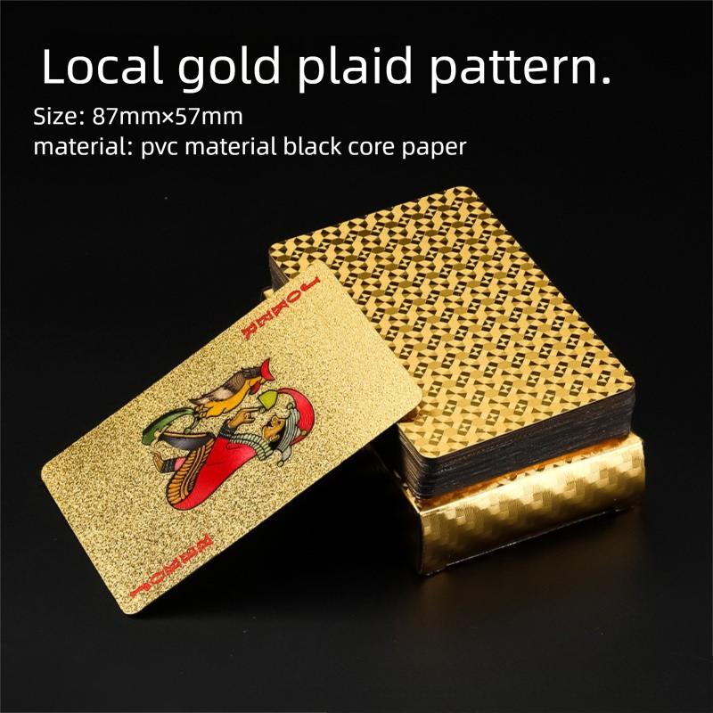 Золотая Фольга Покер ПВХ Игральные Карты Водонепроницаемые Устойчивые к Разрывам Утолщенные Крутые Золотые Карты для Покера Пластиковые Магические Карты Коллекционные