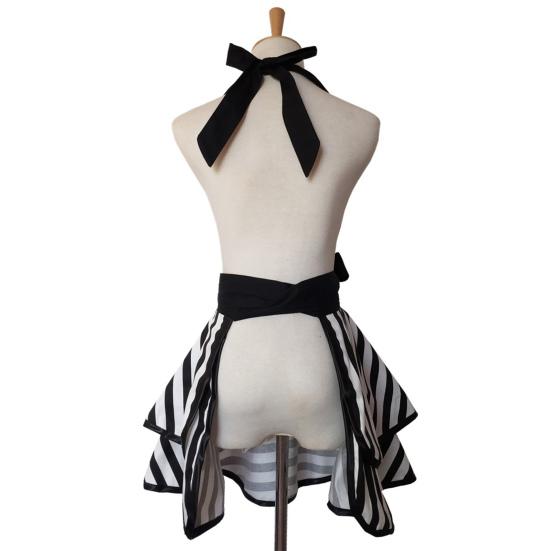 Винтажный фартук для женщин, кухни, приготовления пищи, выпечки, барбекю, гриля, полоски, закрывающие грудь до колена